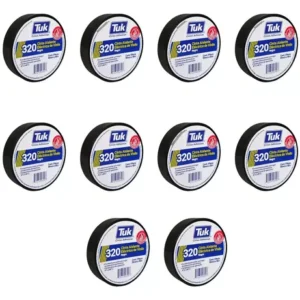 CINTA AISLANTE ELÉCTRICA DE VINILO COLOR NEGRO 10pzs